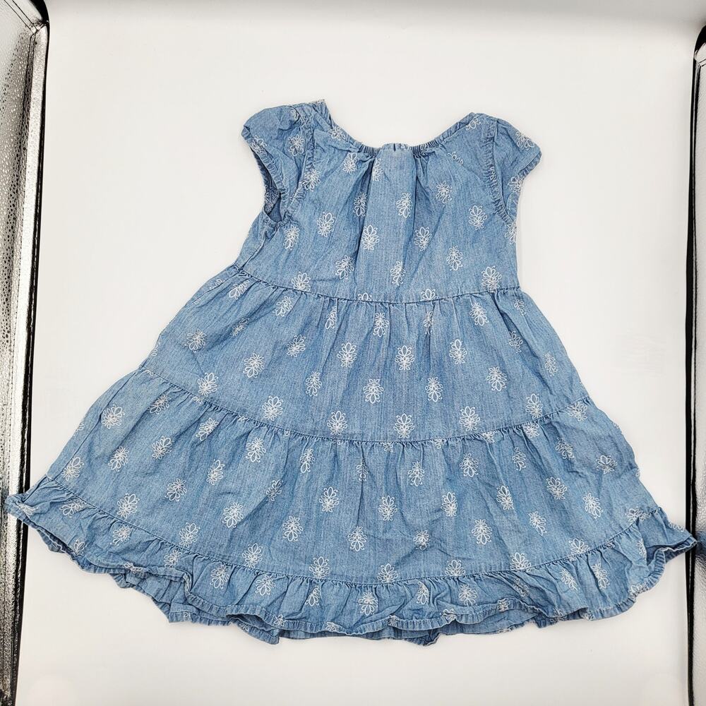 Kidtopia Blue Floral Print Tiered Ruffle Dress Toddler Girls Size 2T Cottagecore